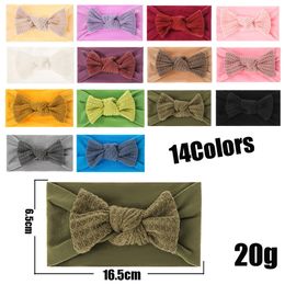 16.5*6.5 CM Toddler Super Soft Elastic Nylon Headband Solid Colour Bowknot Baby Hairband Hair Accessories Holiday Gifts