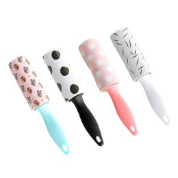 Lint Rollers Brushes Clothes Coat Sticky Lint Roller Dog Pet Hair Remover Mini Portable Cleaning Device MAZI888 Z0601