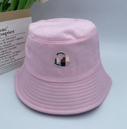 Summer Sun Protection Hat Bucket Hat Korean Style Tide Bucket Hat Street Letters Embroidery Flat-Top Cap Face-Looking Small Sun Hat