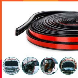 New 5M Car Door B Type Rubber Seal Strips Noise Weatherstrip Insulation Windproof Waterproof Door side Strong Adhensive Sticker