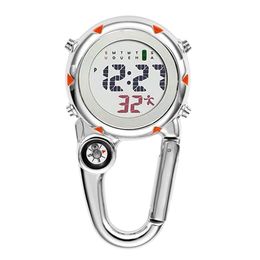 Digital Carabiner Clip Sport Hook Clock Hospital Gift Electronic Luminous Multi-function FOB Nurse Watch Outdoor Sport Watch LJ201279i