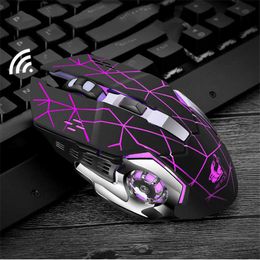 Gaming Mouse Wireless Mouse 7 Colour Glow Gaming Mouse 2.4G Wireless Transmission Frequency 2000dpi Photoelectric Resolution Mice For Laptop z6d