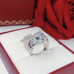 Patlayıcı para hayvan leopar yüzüğü nötr kişilik yüzüğü pırıltı üstün kaliteli ünlü aşk yüzükler yeşil kristal8g6f0rzv ile kaplı gözler