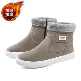 Plus Size Men Luxury Boots Fashion Party Platform Boots Comfortable Flat Shoes Young Gentleman Winter Shoes New Warm Boot