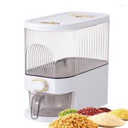 Storage Bottles Rice Dispenser Food With Measuring Cup Sealed Cereal Bucket Time Pointer Container For Kitchen