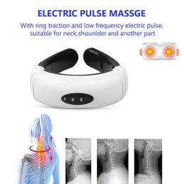 Massaging Neck Pillowws Electric Pulse Back Massager Intelligent Cervical Vertebra Impulse Massage Acupuncture Magnetic Therapy Relief Pain Tools 230602