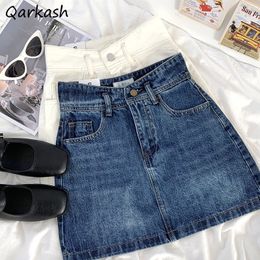 Skirts Denim Women Retro High Waist Ulzzang Students Daily Ins Sexy Streetwear Allmatch Simple Summer Aline Design Mini Faldas 230601