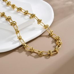 Chains 316L Stainless Steel Vintage Gold Colour Necklace For Women High Quality Rust Proof Link Chain Fashion Girls Party Gift