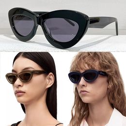 Cats Eye Sunglasses LW40096I Designer Womens Vintage Sunglasses Acetate Fibre Brown Frame Sunglasses Leisure Party Outdoor Glasses