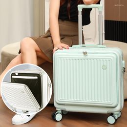 Suitcases Front Opening 18 "boarding Box Business Trip Computer Case Small Suitcase Universal Wheel Double Combination Lock Travel