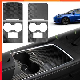 New Carbon Fibre Ultra Thin Centre Console Cover Central Control Push-pull Console Decor for Tesla Model 3 Y 2021 2022