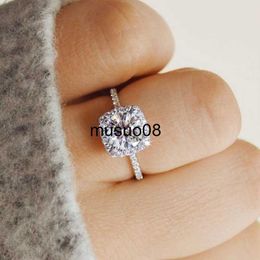 Band Rings Utimtree Hot Wedding Engagement Ring for Women White Gold Colour Clear AAA Zircon Jewellery Femme Bijoux Bague Size 5 6 7 8 9 10 11 J230602