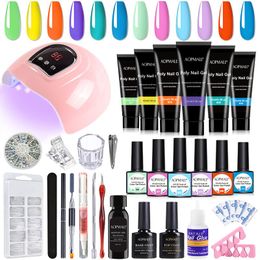 Bits Aopmall Rainbow Nude Glitter Poly Nail Extension Gel Color Gel Polish Uv Nail Lamp Full Set for Professionals Beginner Nail Art