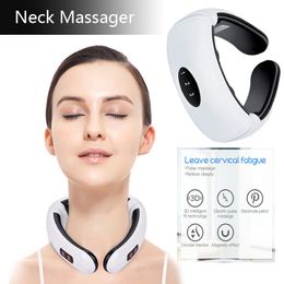 Massaging Neck Pillowws Electric Pulse Back and Massager Far Infrared Heating Pain Relief Tool Health Care Relaxation 230602