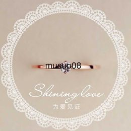Band Rings Fine Jewelry Titanuim Steel Rose Gold Color Ring CZ Crystal Ring For Women Couple Finger Rings love Wedding Size3-9 R101 J230602