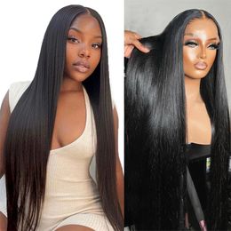 Brazilian Transparent Straight Lace Front Human Hair Wig 13x4 Bone Straight Lace Frontal Wigs for Black Women Pre Plucked Wig