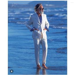Men's Suits Arrival Mans White Notch Lapel Wedding Dress Groom Costume Homme Tuxedos Blazer Sets For Man 2 Pieces Jacket Pants