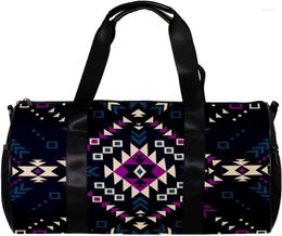 Duffel Bags Aztec Tribal Dark Colour Sports Bag Travel Tote Carry On Weekender Gym Overnight For Men & Women