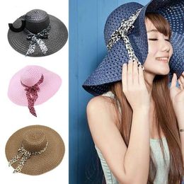 Wide Brim Hats 2023 Women Summer Hat Straw Cap Beach Floppy Fold Sun For Girls Kids