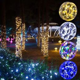 LED-Lichterkette, 150 Fuß, Weihnachtsdekoration, Licht für drinnen und draußen, dekorative schwarze Draht-Lichterkette, 50 m, Festival, Urlaub, Party, Beleuchtung, EU-Stecker, RGB