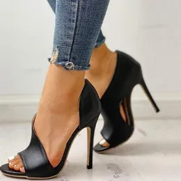 Women Pumps Shoes Open Toed Heels Women High Heels Black Sexy Pumps Peep Toe Heels Ladies Shoes Talon Femme Sexy HVT735