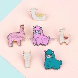 Cartoon Animal Pins Cute Alpaca Sheep Enamel Brooches Badge for Clothing Backpack Accessories Lovely Lapel Pin Best Friend Gifts