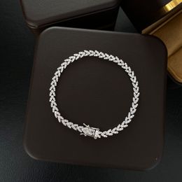 Trendy 100% Real 925 Sterling silver Lab Diamond Bangle Bracelet Wedding Bracelets For Women Bridal Tennis Party Jewelry