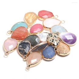 Charms Natural Stone Faceted Semi-precious Stones Pendants For Jewelry Making DIY Accessories Bracelet Nacklace Size 13X23mm