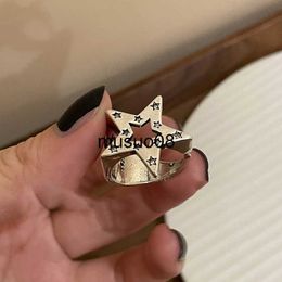 Band Rings Gothic Star Shaped Open Ring for Women Men Fashion Metal Cross Sun Finger Punk Jewellery Wedding Party Couple Gifts Accessories J230602