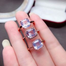 Cluster Rings Simple 925 Silver Amethyst Ring For Daily Wear Natural Sterling Jewelry Gift Girl