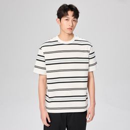 Men's T Shirts Black White Striped Basical T-shirts Men's Summer Fashion Short Sleeve O-neck Pullover Tees Teens Anti-wrinkle Premium