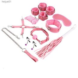 Suit Adult Products Fun Sm Couple Alternative Binding Adjustment Mouth Ball Handcuffs Breast Clip Collar Flirting Props BQLT L230518
