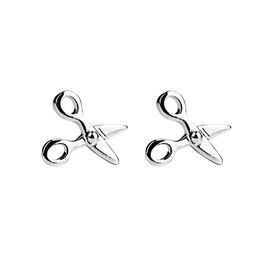 Lovely Scissor Ear Studs for Women Tiny Scissors Stud Earrings Children Birthday Party Gift 925 Sterling Silver Simple Jewelry