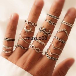 Band Rings Moon Tree Leaves Fidget Ring Set Anillo Serpiente Vikingo Bague Femme Schmuck Sets Anillos Mujer Aesthetic Emo Jewelry Bijoux J230602