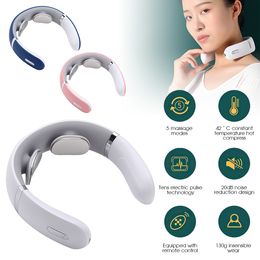 Massaging Neck Pillowws Electric Pulse Back and Massager Far Infrared Heating Pain Relief Health Care Relaxation Tool Intelligent Cervical 230602