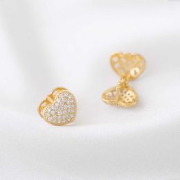 Ear Cuff High quality and exquisite zircon heart-shaped for women's gold/silver plated love clip earrings 2022 Korean Jewellery gifts G230602