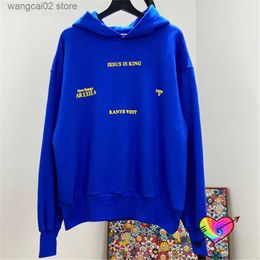 Men's Hoodies Sweatshirts 2022 Blue Hoodie Men Women New Songs Jesus Is King Hoodie Oversize Hip Hop Tour Pullovers Hooded Sweatshirts T230602