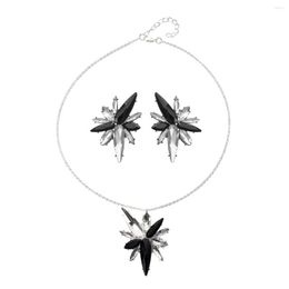 Pendant Necklaces Dvacaman Crystal Embellished Necklace In Silver Night For Women Plated Rhinestone & Chain Jewellery