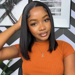 Hair Wigs For Women Straight Short Bob Wigs Lace Front Human HD Transparent Lace Frontal Straight Bob Wigs