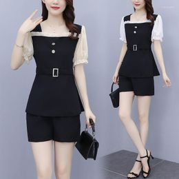 Casual Dresses Fashion And Sexy Two Piece Set Large Women's Mesh Splice Top Shows Thin Temperament Women