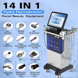 14 IN 1 Diamond Microdermabrasion Facial Machine Ultrasound Radio Frequency Skin Scrubber Hydradermabrasion Hydro Skin Care Machine
