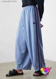 Men's Pants 2023 Blue Needles Wide Leg Pants Men Women 1 1 Needles Track Pants Classic Oversized Embroidered Butterfly Trousers T230602