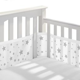 Bed Rails 2PcsSet Breathable AntiBumper Baby Mesh Crib Liner Protector 230601