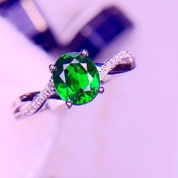 Cluster Rings 2023ENT Tsavorite Ring Fine Jewelry 18 K Gold Natural Unheat 1.21ct Gemstones Diamonds Female Wedding