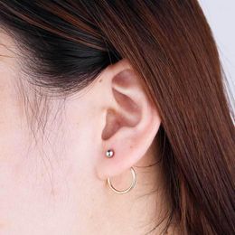 Stud Earrings Simple Geometric Round Metal Gold & Sliver Colors Fashion 2023 Jewelry Punk Style Gift For Women Girl