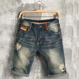 Men's Shorts 2019 new tear brand clothing cotton breathable denim shorts men's P230602