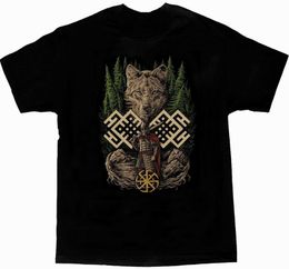 Men's T-Shirts Cool Design Wolf Warrior Slavic T-Shirt. Summer Cotton Short Sleeve O-Neck Mens T Shirt S-3XL J230602