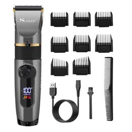 Trimmer SURKER Electric Hair Clipper Ceramic Professional Fine Adjustable Hair Trimmer Low Noise Hair Cutting Machine Razor