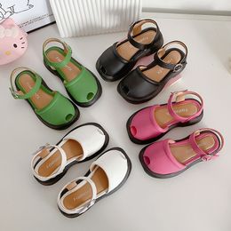 Sandals Children's Solid Colour Girls' European and American Pink Simple Non Slip 2023 Versatile Soft Multi Kids Shoes 230601