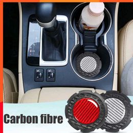 New Universal Car Anti-slip Pad Carbon Fibre Water Cup Bottle Holder Mat Silica Gel For Interior Decoration Car Styling Accessories
